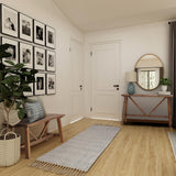 Wnutrees 43" Farmhouse Wood Bench, Narrow Bench, Long Bench Seat for Entryway, Living Room, Dining Room, Solid Wood, Natural Wnutrees