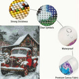 GEMFAMILY Winter Car Diamond Art Kits for Adults, 5D Diamond Painting Kits for Beginners,DIY Round Full Drill Diamond Painting Kits for Home Wall Decor 12 x 16 Inch GEMFAMILY