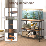 YDTOP 40-50 Gallon Fish Tank Stand,Heavy Duty Metal 40 Gallon Aquarium Stand 3-Tier Adjustable Storage Shelves for 40-50 Gallon Fish /Turtle/Reptile Tank-36.2*17.7*31.5" YDTOP