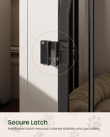 CHOEZON Dog Crate Furniture, Wooden Dog House with Charging Station and Storage Drawer, Indoor Pet Crate End Table for Small Breeds, for Living Room, Bedroom, White and Walnut MGW01UWL CHOEZON