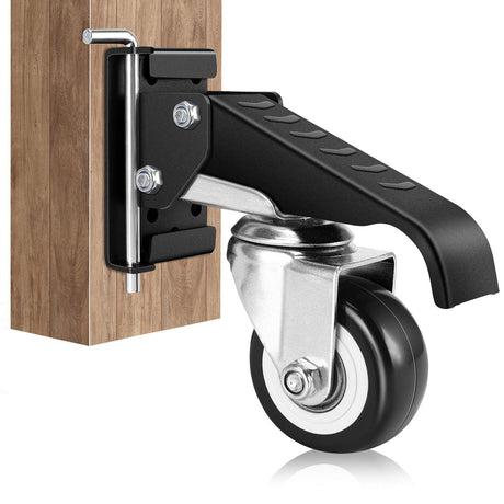 DOZAWA Retractable Workbench Casters with Quick-Release Caster Plate Set (4PK) 700lb Load Capacity, 2 Mounting Options DOZAWA