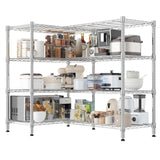 Homdox Heavy Duty Storage Shelves, 4 Tier Wire Shelving Unit, Adjustable Metal Shelves for Storage, Garage Rack Pantry Shelves Kitchen Shelving, 18"x72"x60", Silver Gray Homdox