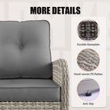 Muphyers 9-Piece Outdoor Patio Furniture Set with Rocking Swivel Chair Wicker Sectional Sofa Set, Patio Conversation Set with Thickened Cushions & Coffee Table for Garden, Backyard, Poolside, Grey Muphyers