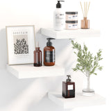 Fixwal Floating Shelves for Wall, Small White Shelves Wall Mounted Shelf for Bathroom, Living Room, Bedroom, Kitchen Decor (Set of 3, 8x8) Fixwal