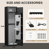 opentiny 2 Gun Safe for Rifles and Pistols Digital Keypad Large Long Gun Safe Rifle and Shotguns, Quick Access Gun Cabinets with LED Light, Gun Safe with Adjustable Gun Rack and Removable Shelf opentiny