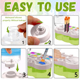 JEChrochen Paint Brush Cleaner Tool, Washing My Brushes, Water Cycle Brushes Rinser with Brushes Holder and Palette, Brush Rinser Dispenser,Painting Art Supplies Stuff for Artist Artist Beginner Kids JEChrochen