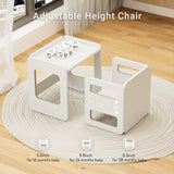 Tilhumt Montessori Weaning Table and Chair Set for Kids, Toddler Table and Chair Set, Adjustable Height Chair and Activity Table with Fence for Read, Play, Crafts (Upgraded) Tilhumt