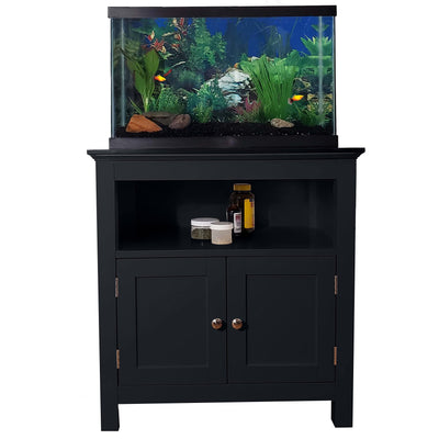 Finomenal aquarium stand for 10 to 20 gallon tanks. Solid wood legs no particle board (Black, 10/20 Gallon)