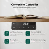 FEZIBO 55 x 24 Inch Height Adjustable Electric Standing Desk with Double Drawers&Keyboard Tray, Stand Up Desk with LED Strips, Sit Stand Desk with Monitor Stand, Rustic Brown FEZIBO