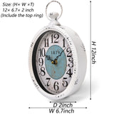 ZENFUN Oval Retro Wall Clock, Rustic Silent Clocks, Elegant Vintage Style, White Antique Design, Battery Operated Non Ticking Wall Clock for Kitchen,Farmhouse, Office(11.2" H x 6.7" W) ZENFUN