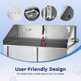 CO-Z 50" Electric Dog Bathing Station Height Adjjustable, Professional Stainless Steel Dog Grooming Bathtub for Medium Small Dogs,Dog Washing Station for Home with Faucet and Accessories CO-Z