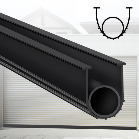 Gaahing Garage Door Bottom Seal Strip, 9.8ft Replacement Weather Stripping, Impact Buffer Sealing Weatherstrip, Fits 5/16" T-End Double Track Gaahing