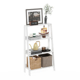 Furinno Ladder Bookcase Display Shelf, 4-Tier, White Furinno