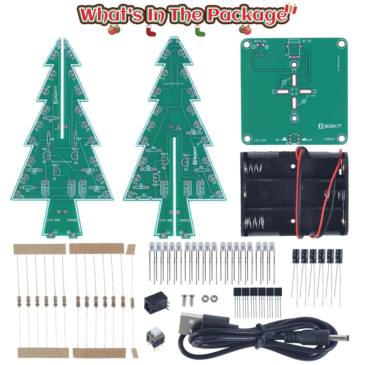 IS Christmas Tree Soldering Project, Icstation 3D Xmas Tree Soldering Kit with LED Flashing Lights Soldering Practice 7 Colors DIY Electronic Assemble Kit for Learning Teaching STEM Educational IS