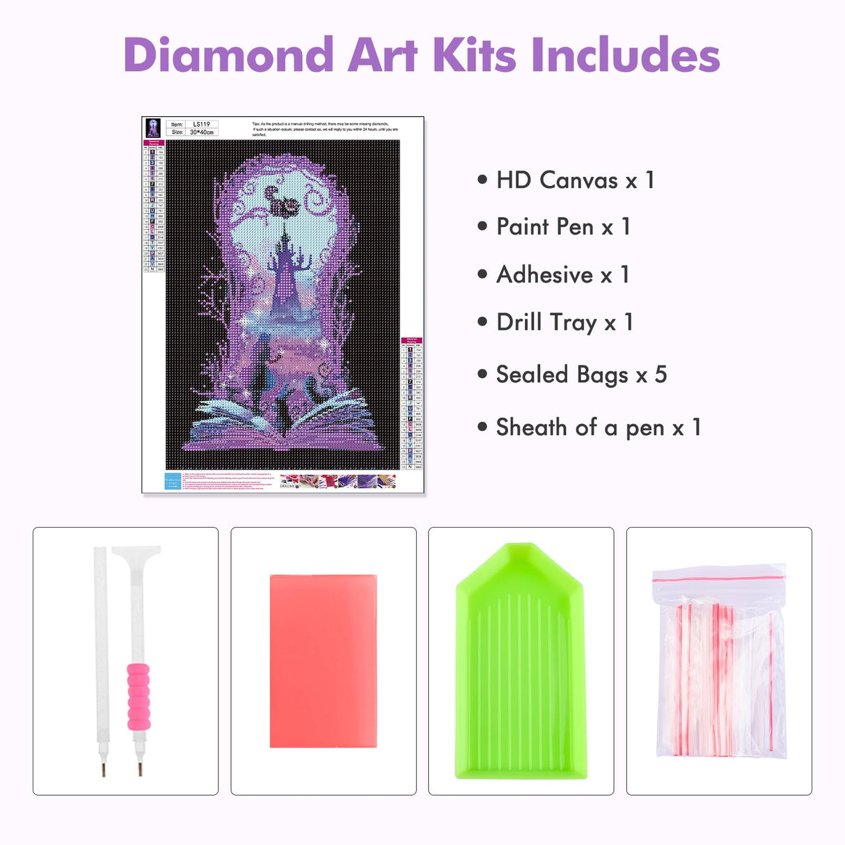 MOGTAA Princess Diamond Art Kits for Adults, Full Drill Halloween Diamond Art Kits, 5D Round Book Diamond Dots Picture Cartoon Crystal Craft for Home Wall Decor 12x16 inch MOGTAA