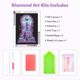 MOGTAA Princess Diamond Art Kits for Adults, Full Drill Halloween Diamond Art Kits, 5D Round Book Diamond Dots Picture Cartoon Crystal Craft for Home Wall Decor 12x16 inch MOGTAA