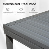 Domi 8' x 8' Lean to Gazebo, Wall Mounted Gazebos Pergola with Built in Drainage System, Galvanized Steel Roof, Hardtop Patio Shelter for Deck, Porch, Backyard and More domi outdoor living