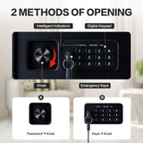 Safe Box, 1.7 Cubic Feet Home Safe, Electronic Digital Keypad, Alarm System, W/Fireproof Bag, Removable Shelf, Money Box for Money Documents, Home Use,13.78"D x 12.99"W x 16.54"H Locksworth