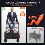 Nadonli Foldable Wagon with Wheels, Portable Heavy Duty Collapsible Beach Cart - Large Capacity Utility Wagon for Shopping, Sports, Camping，Garden，Grocery - Black Nadonli