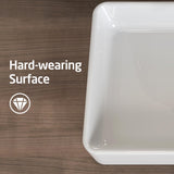 KES Bathroom Vessel Sink 20 Inch Above Counter Rectangular White Ceramic Countertop Sink for Cabinet Lavatory Vanity, BVS123S50 KES