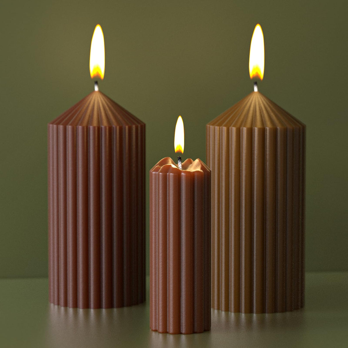 2 Pack Stripe Cylinder Pillar Spiral Candle Resin Mold - Resin Casting Silicone Molds for Home Decor & Candle Making Wave Spiral Mold ESEENS