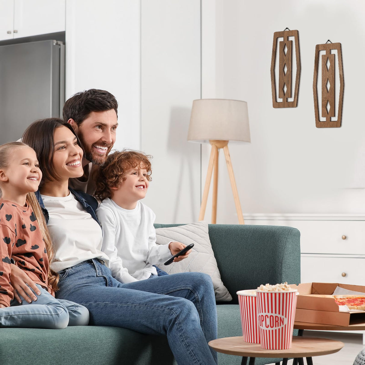 CroBlissful 2 Pcs Mid Century Wall Decor Wood Mid Century Modern Elegance Wall Accents Abstract Wall Decor Geometric Panels for Interior Wall Decor Panel Wall Art for Home Living Room (Dark Brown) CroBlissful