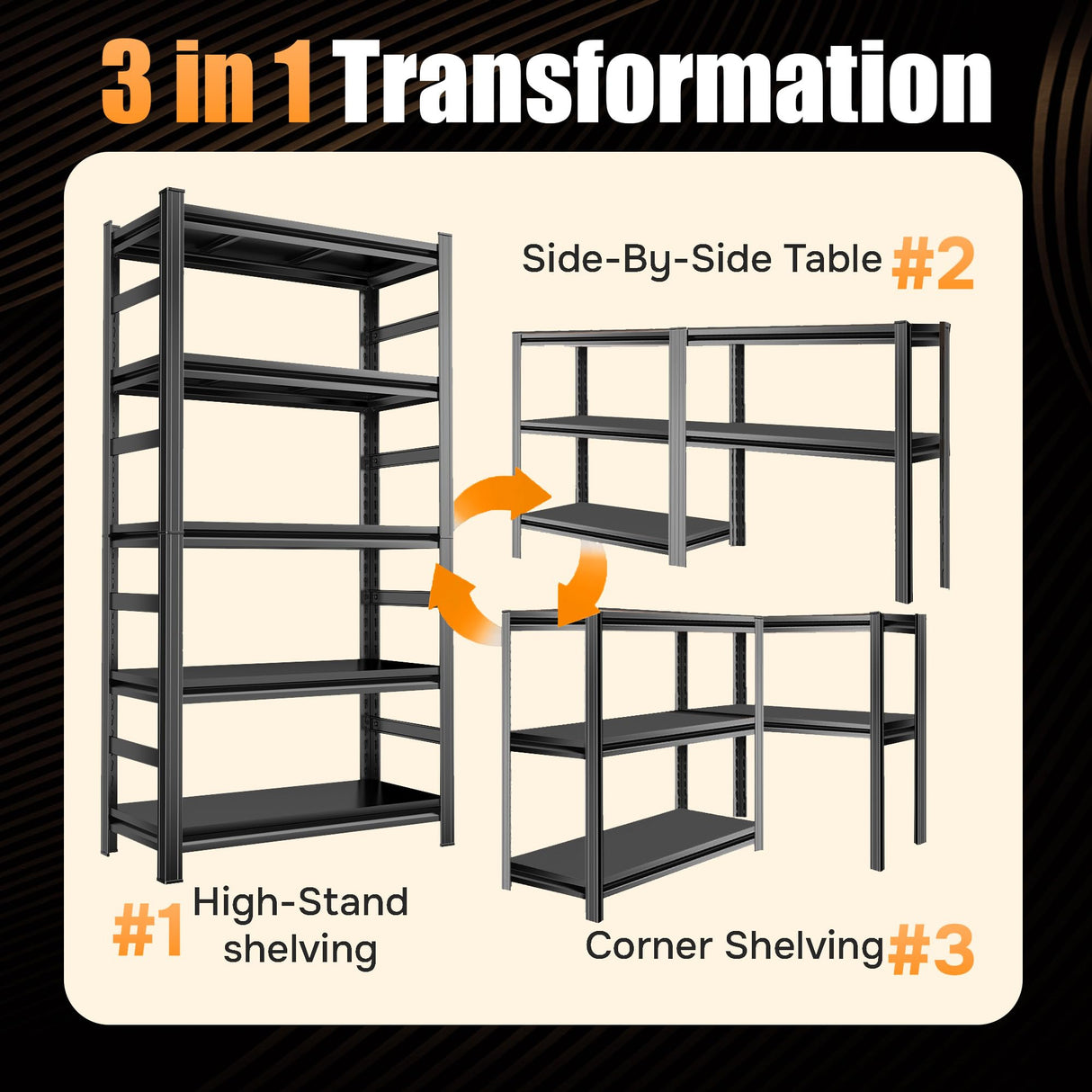 6-Tier Garage Shelving Heavy Duty, 3600LBS Metal Shelving Unit, Adjustable Garage Storage Shelves, Easy Assembly Steel Shelving, Utility Storage Rack Shelf for Warehouse, 82”H*35.4”W*15.7”D KILISTEELS