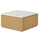 Tribesigns 31.5" Square Coffee Table, Modern Wood Center Table Cocktail Furniture for Living Room, White & Brown Tribesigns