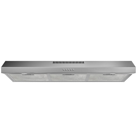 FIREGAS Range Hood 36 Inch Under Cabinet, Ducted/Ductless Convertible Kitchen Hood with 3 Speed Exhaust Fan, 300 CFM, LED Lights, Stainless Steel Vent Hood for Kitchen FIREGAS