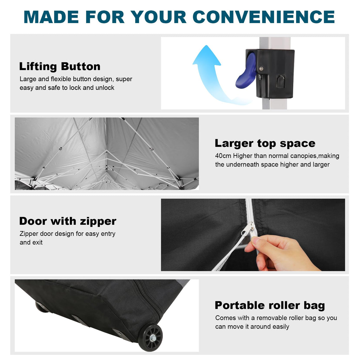 HOTEEL 10x30 Canopy Tent with Walls 10x30 Party Tent, Waterproof Easy Setup Canopy Tent 10x30 with Roller Bag and Weight Bags, Outdoor Pop Up Canopy Tent for Parties,Events,Backyard,Wedding, Black Hoteel