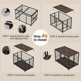 Himix Dog Crate Furniture, XL Dog Crate Furniture for Large Medium Dogs, Wood Dog Crate Table with Sturdy Metal, Heavy Duty Dog Kennel Indoor 40.15''x 25''x 27.56'' (Rustic Brown) Himix