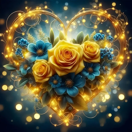 CHWGLFGG 5D Diamond Art Kits for Adults Beginners, Flowers Heart Diamond Painting Kits, DIY Full Round Drill Paint by Diamonds Dot Gem Art for Adults, Home Wall Decor 13.7X 13.7 Inch CHWGLFGG