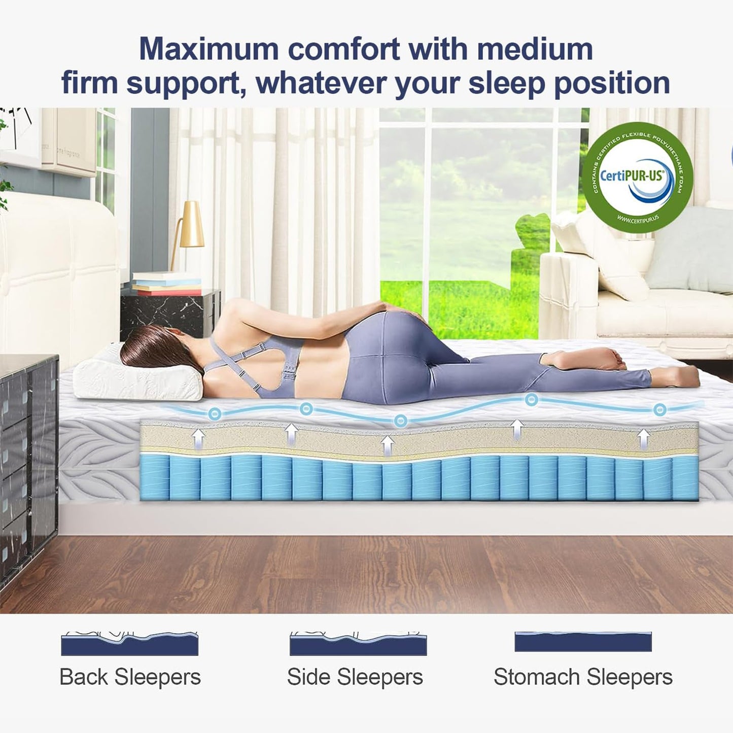 10 Inch King Memory Foam Mattress, Gel Foam Mattress with Breathable Cover, Bed in Box CertiPUR-US Certified, Covered Mattress Covered Mattress