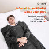 Mooawa Infrared Sauna Blanket for Detoxification Portable Far Infrared Sauna Blanket for Exercise Recovery Infrared Blanket Sauna with 95–176 °F Temp Range for Home Relaxation Calm Your Body and Mind Mooawa