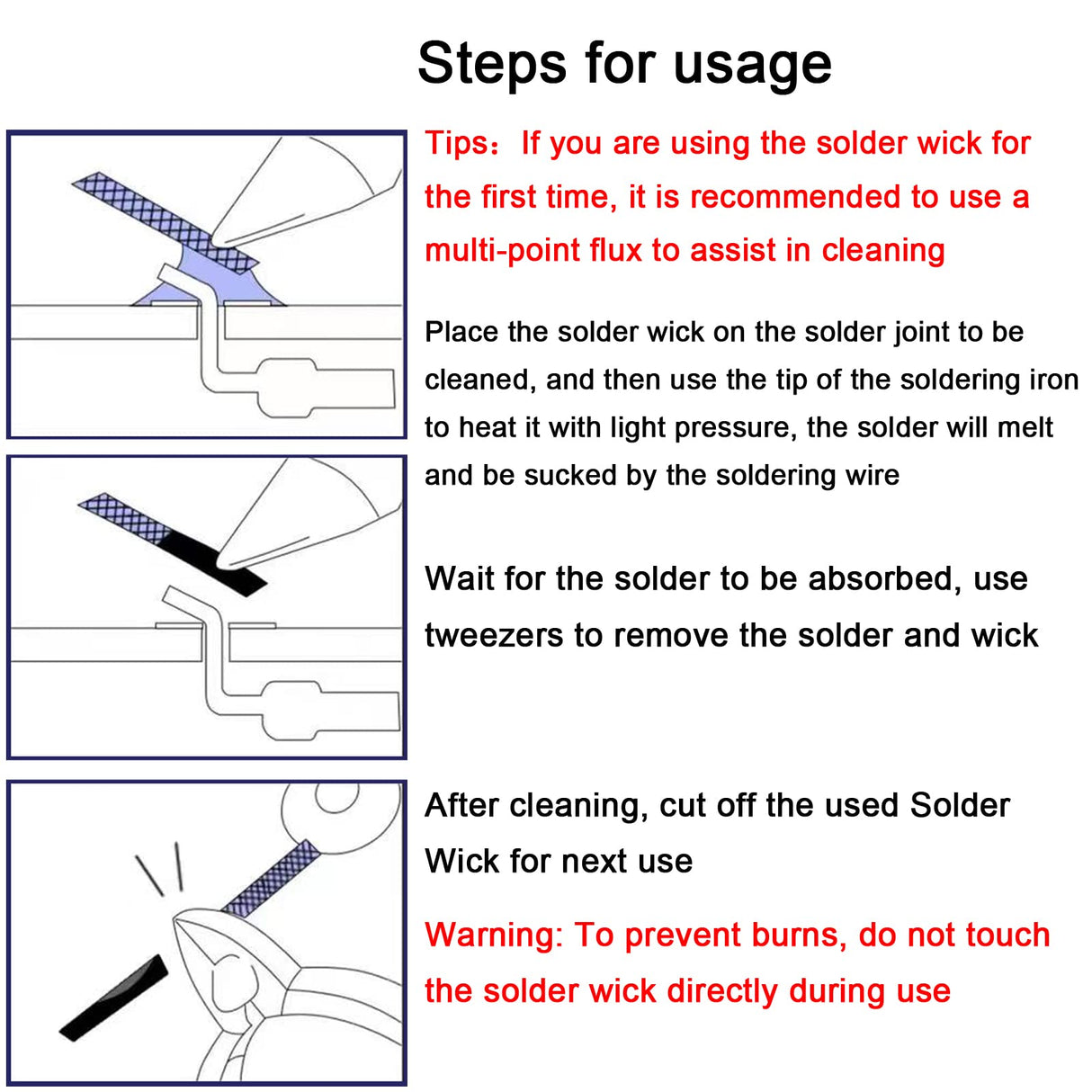 Lesnow solder wick braid 10ft Length Desoldering Wick Braid Remover Tool Solder Sucker 1 piece No-Clean soldering Wick Wire Roll and Disassemble Electrical Components Lesnow