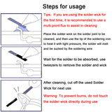 Lesnow solder wick braid 10ft Length Desoldering Wick Braid Remover Tool Solder Sucker 1 piece No-Clean soldering Wick Wire Roll and Disassemble Electrical Components Lesnow