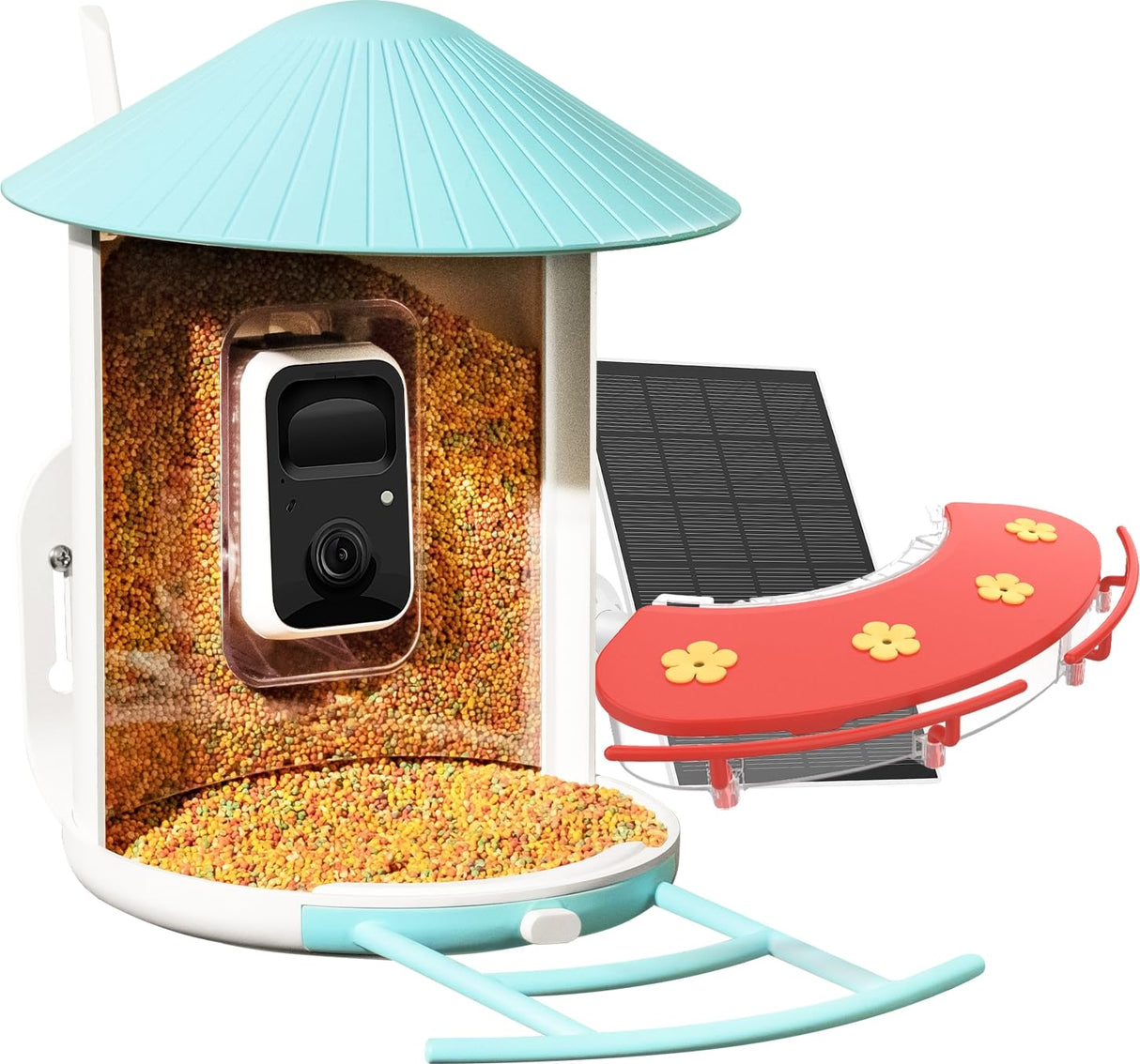 NETVUE Birdfy Hummee - Smart Hummingbird Feeder with Camera, Auto Capture Bird Videos & Birdwatching Up-Close, 2 in 1 Feeders Attract More NETVUE