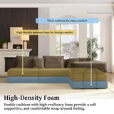 6-in-1 DIY Modular Cloud Sectional Couch, L Shaped Memory Foam Boneless Couch for Living Room, Oversized Corduroy Sofa Bed, Upholstered Deep Seat Sectional Sofa, No Assembly Required (Brown) SCZMWJ