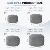 Homguava 3FT Bean Bag Chair: 3' Bean Bags with Memory Foam Filled, Large Beanbag Chairs Soft Sofa with Dutch Velvet Cover-Grey Homguava