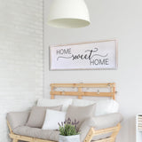 Home Sweet Home Sign Wall Decor 32”X12” Master Family Room Above Bed Beautiful Living Room Above Couch Sign Large Rustic Farmhouse Wood Framed Entryway Hanging Wall Art Decoration (White) Surfapans