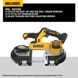 DEWALT 20V MAX XR Dual Trigger Bandsaw, Brushless Motor, Portable and Cordless, 3-3/8 Inch Cut Capacity, Bare Tool Only (DCS379B) DEWALT
