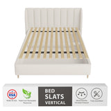 Greaton, 0.68-Inch Vertical Wooden Bunkie Board/Bed Slats, Full, Beige Greaton
