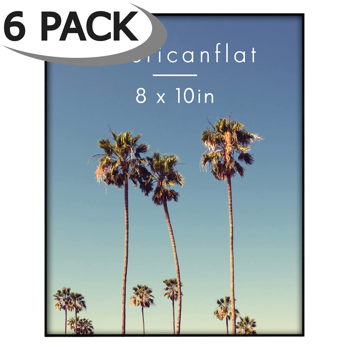 Americanflat Front Loading 8x10 Picture Frames in Black - Set of 6 - Thin Photo Frames with Shatter-Resistant Glass and Pop-In Easel Stand for Horizontal and Vertical Display Americanflat