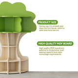 RUPOLX 5-Tier Tree Kids Bookshelf, Toddler Montessori Shelf Book Rack, Toy and Book Storage for Kids, Wooden Children's Bookcase, Toy Storage Organizer for Preschool, Kid Room, Playroom, Nursery-002 RUPOLX