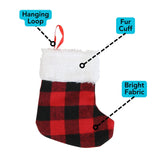 Iconikal 24-Pack Mini Christmas Stockings, 6-Inch, Red Buffalo Plaid Decoration Ornament Iconikal
