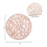 Intricately Handcrafted Decorative Wooden Wall Panel Hanging Sculpture Statue Plaque Art Home Living Room Office Decor Accent Designer Boho Farmhouse Flower Decor, 12 Inch, Round, Cream White The Great Indian Bazaar