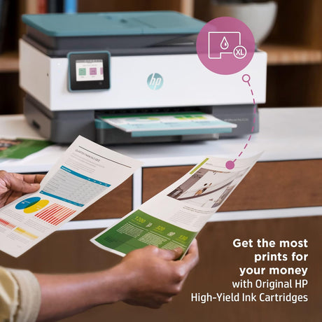 HP OfficeJet Pro 8028e All in One Wireless Printer Scanner Copier Fax Inkjet Print 2.7 Inch Touchscreen 6 Months of Free Ink 2 Years HP Warranty 20 ppm Black 10 ppm Color for Home Office Use (Renewed) HP