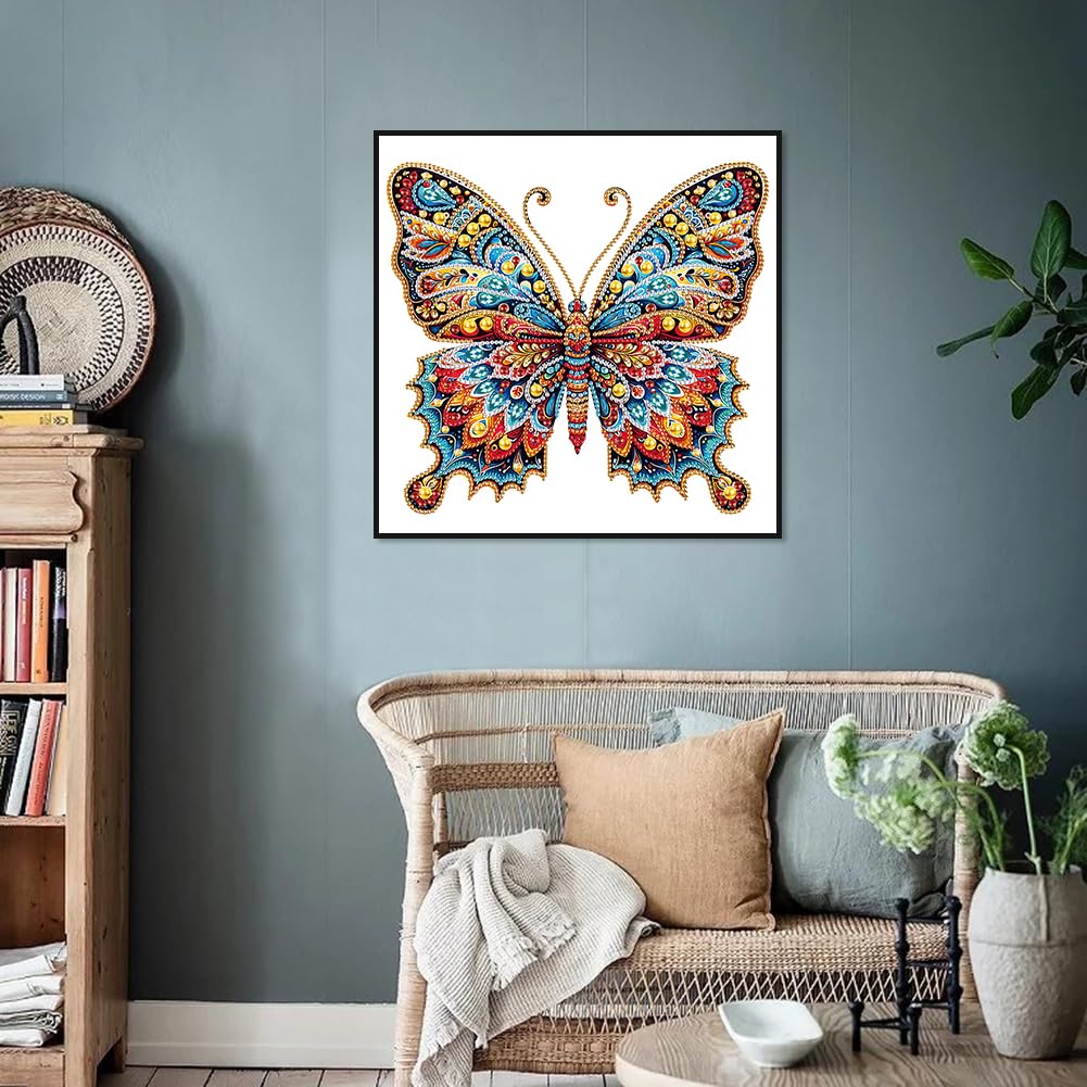 Stalente Diamond Painting Kits for Adults, 5D Special Shape Diamond Art Kits for Beginners, Crystal Rhinestones Diamond Painting for Home Wall Decoration Gift 12×12inch, Butterfly Stalente