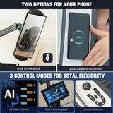 KTENTITO Massage Chair Full Body, 2025 Zero Gravity SL-Track Shiatsu Massage Chairs Recliner with AI Voice, LED Backlight Remote Control, Waist & Calf Heating Phone Controller and Holder G6 White Grey KTENTITO