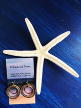 Handmade Sunrise Tricolor Dangle Earrings - Burnished Circles, Copper, Brass and Silverplated Of Earth and Ocean